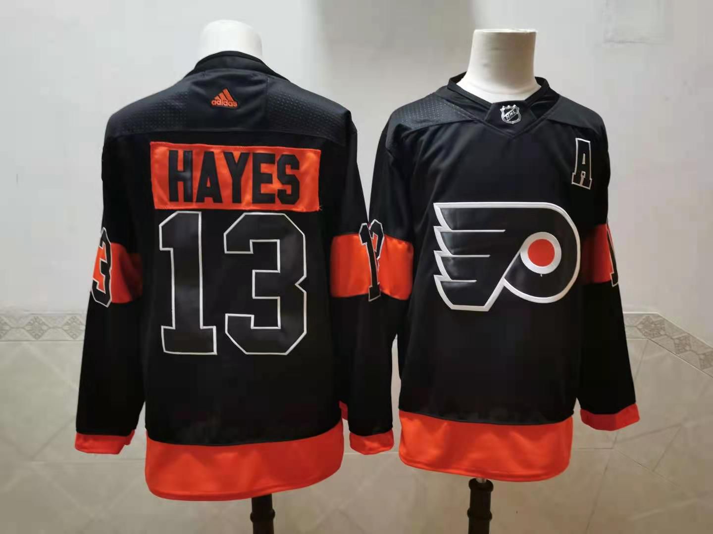 Men Philadelphia Flyers #13 Hayes Black Authentic Stitched 2020 Adidias NHL Jersey